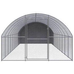 VidaXL Hühnerstall und Geflügelstall aus Metall mit Dach 3 x 10 x 2 m in Silber/Grau – Bild 1 von 3