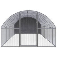 Produktbild von VidaXL Hühnerstall und Geflügelstall aus Metall mit Dach 3 x 10 x 2 m in Silber/Grau
