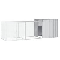 Produktbild von vidaXL Hühnerstall und Hühnergehege aus Metall in Grau für Hühner und Enten 300x91x100cm