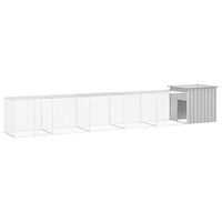 Produktbild von vidaXL Hühnerstall und Hühnergehege aus verzinktem Metall in Grau 600x91x100cm für Hühner und Enten