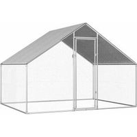 Produktbild von vidaXL Hühnerstall und Käfig aus Metall für Hühner und Enten 2,75 x 2 x 1,92 m in Silber/Grau