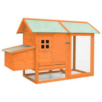 Produktbild von vidaXL Hühnerstall und Kaninchenstall aus Holz in Grün und Braun