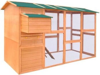 vidaXL Hühnerstall und Kleintierstall aus Holz für Hühner und Kaninchen 295 x 163 x 170 cm – Bild 1 von 12