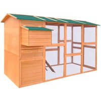 Produktbild von vidaXL Hühnerstall und Kleintierstall aus Holz für Hühner und Kaninchen 295 x 163 x 170 cm