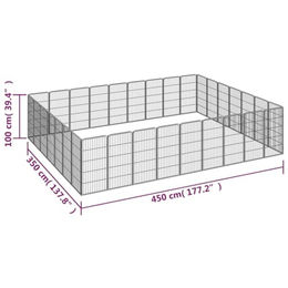 vidaXL Hunde Laufstall aus Metall für Welpen Schwarz 32-teilig 50x100cm – Bild 1 von 4