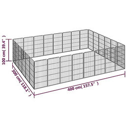 vidaXL Hunde Laufstall aus Metall für Welpen Schwarz – Bild 1 von 2