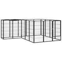 Produktbild von vidaXL Hunde Laufstall aus Metall für Welpen Schwarz 50x100cm
