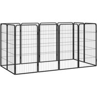 Produktbild von VidaXL Hunde Laufstall aus Metall für Welpen Schwarz