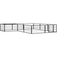 Produktbild von vidaXL Hunde Laufstall aus Metall für Welpen Schwarz