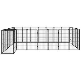vidaXL Hunde Laufstall aus Metall für Welpen Schwarz – Bild 1 von 3
