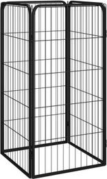 VidaXL Hunde Laufstall aus Metall Schwarz – Bild 1 von 3