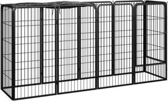 VidaXL Hunde Laufstall aus Metall Schwarz - 10 x 50 cm – Bild 1 von 3