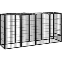 Produktbild von VidaXL Hunde Laufstall aus Metall Schwarz - 10 x 50 cm