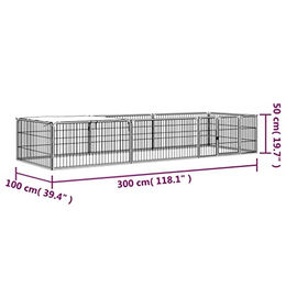 vidaXL Hunde Laufstall für Welpen aus Metall 8-teilig 100x50cm Schwarz – Bild 1 von 3