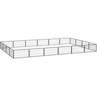 Produktbild von vidaXL Hunde Laufstall für Welpen aus Metall in Schwarz - 20 x 100 cm