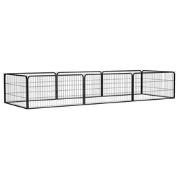 vidaXL Hunde Laufstall für Welpen aus Metall Schwarz 100x50cm - 8 x 100 cm – Bild 1 von 6
