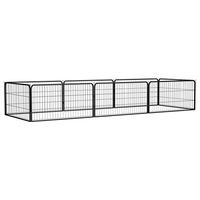 Produktbild von vidaXL Hunde Laufstall für Welpen aus Metall Schwarz 100x50cm - 8 x 100 cm