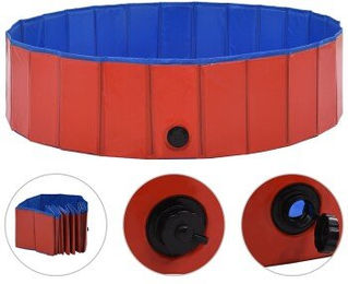 VidaXL Hunde-Pool aus Kunststoff in Rot mit 1,2 m Durchmesser und 30 cm Höhe – Bild 1 von 3