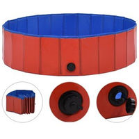 Produktbild von VidaXL Hunde-Pool aus Kunststoff in Rot mit 1,2 m Durchmesser und 30 cm Höhe