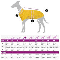 Produktbild von vidaXL Hunde Regenmantel für Welpen aus Polyester mit Reflexstreifen Gelb Größe M wasserdicht