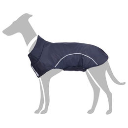 vidaXL Hunde Regenmantel für Welpen aus Polyester mit Reflexstreifen wasserdicht Marineblau XL – Bild 1 von 6