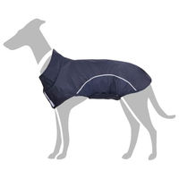 Produktbild von vidaXL Hunde Regenmantel für Welpen mit Reflexstreifen aus Polyester in Marineblau XS wasserdicht