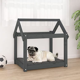 vidaXL Hundebett als Hundecouch mit Holzrahmen aus Kiefer für Hunde und Katzen in Grau – Bild 1 von 4