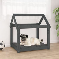 Produktbild von vidaXL Hundebett als Hundecouch mit Holzrahmen aus Kiefer für Hunde und Katzen in Grau