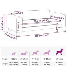 Produktbild von vidaXL Hundebett als Hundesofa mit Verlängerung für kleine Hunde und Katzen aus Kunstleder in Beige Größe L