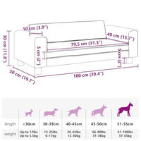 Produktbild von vidaXL Hundebett als Hundesofa mit Verlängerung für kleine Hunde und Katzen aus Kunstleder in Beige Größe L