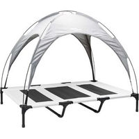 Produktbild von vidaXL Hundebett aus Edelstahl in Silber Grau 122 x 93 x 106,5 cm für Garten und Terrasse