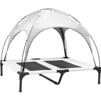 Produktbild von vidaXL Hundebett aus Edelstahl in Silber Grau 92 x 77 x 82,5 cm für Garten und Terrasse