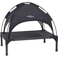 Produktbild von vidaXL Hundebett aus Edelstahl Schwarz 76 x 62 x 70,5 cm für Garten und Terrasse