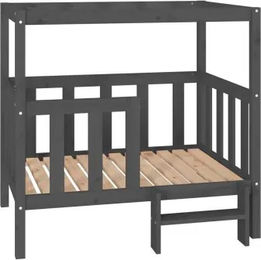 vidaXL Hundebett aus Kiefer Massivholz in Grau 105,5x83,5x100cm – Bild 1 von 10