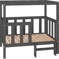 Produktbild von vidaXL Hundebett aus Kiefer Massivholz in Grau 105,5x83,5x100cm