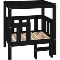 Produktbild von vidaXL Hundebett aus Kiefer Massivholz Schwarz 65,5x50,5x70cm