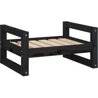 Produktbild von vidaXL Hundebett aus Kiefernholz in Schwarz Größe S 55,5x45,5x28 cm
