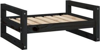 vidaXL Hundebett aus Kiefernholz Schwarz Größe M 65,5x50,5x28 cm – Bild 1 von 7