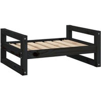 Produktbild von vidaXL Hundebett aus Kiefernholz Schwarz Größe M 65,5x50,5x28 cm
