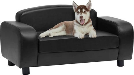 Vidaxl Hundebett aus Kunstleder in Schwarz 80x50x40 cm – Bild 1 von 4