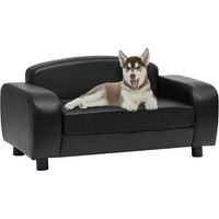 Produktbild von Vidaxl Hundebett aus Kunstleder in Schwarz 80x50x40 cm