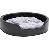 Produktbild von VidaXL Hundebett aus Kunstleder mit Kissen in Schwarz Grau