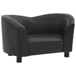 vidaXL Hundebett aus Kunstleder Schwarz 67x41x39 cm – Bild 1 von 5