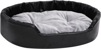 vidaXL Hundebett aus Kunstleder und Plüsch in Schwarz Grau Größe L – Bild 1 von 11