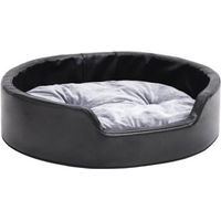 Produktbild von vidaXL Hundebett aus Kunstleder und Plüsch in Schwarz Grau Größe S