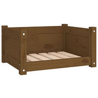 Produktbild von vidaXL Hundebett aus Massivholz in Honigbraun 55,5x45,5x28cm