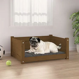 vidaXL Hundebett aus Massivholz in Honigbraun 65,5x50,5x28cm Hundekorb und Hundesofa – Bild 1 von 6
