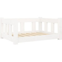 Produktbild von vidaXL Hundebett aus Massivholz Kiefer für Welpen Weiß/Beige