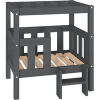 Produktbild von vidaXL Hundebett aus Massivholz Kiefer in Grau 65,5x50,5x70cm