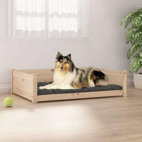 Produktbild von vidaXL Hundebett aus Massivholz Kiefer in Grau und Natur 95,5x65,5x28cm